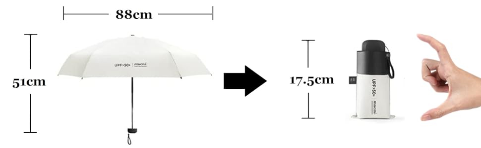 Ультралегка складна міні-парасолька із захистом від ультрафіолету для чоловіків, жінок, дітей, біла