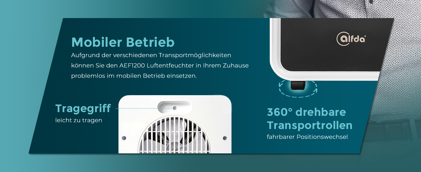 Електричний осушувач повітря AEF2000 - 20 л/день, до 30 м², тихий, з автовимкненням, гігростат, сенсорне дисплеї - для спальні та ванної кімнати