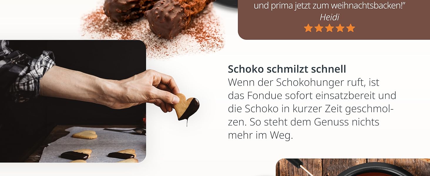 Електричне шоколадне фондю ADE 250 мл з 6 шампурами | 2 температурні режими для плавлення та підтримання тепла | Апарат для шоколаду та кувертюри | Знімна чаша з тефлоновим покриттям 250 мл для 1-2 осіб