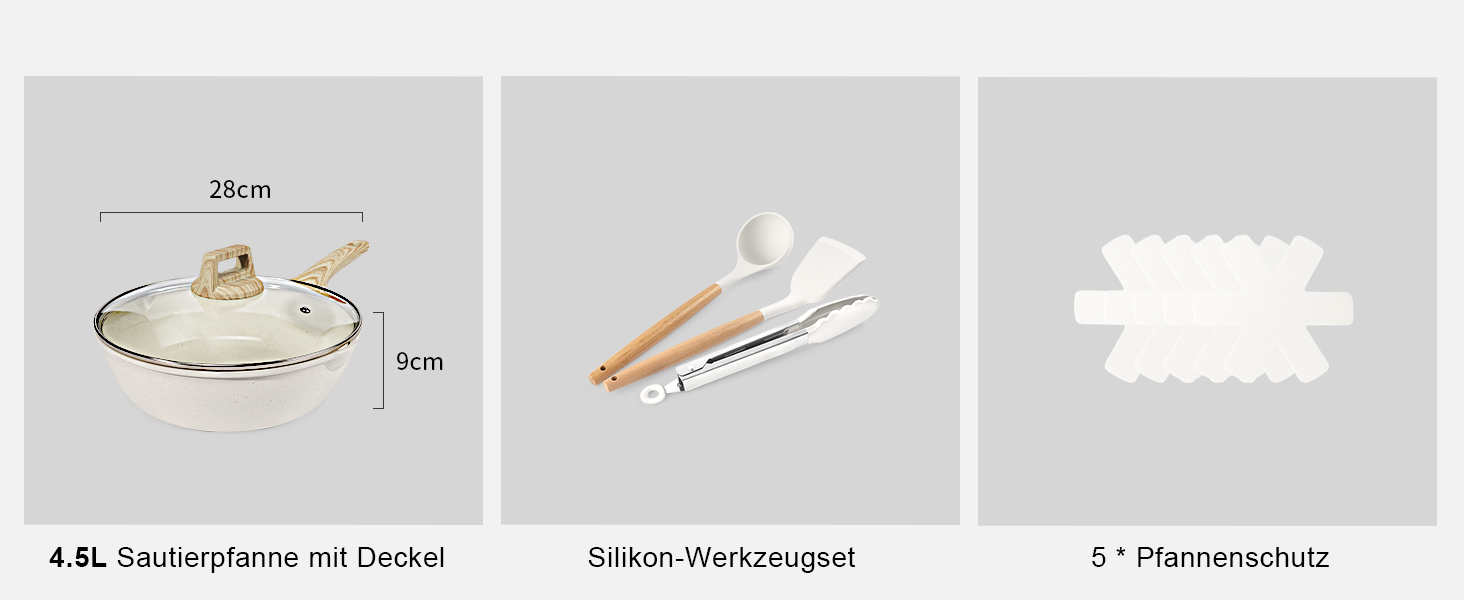 Набір посуду GiPP Keramik, антипригарне покриття, 18 предметів, кераміка, безпечний, для плити, миття в посудомийній машині