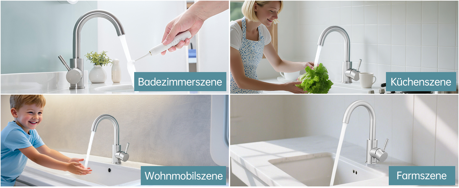 Змішувач для ванної кімнати Fransiton Bad Hoch, водозберігаючий настінний змішувач для раковини (нержавіюча сталь)