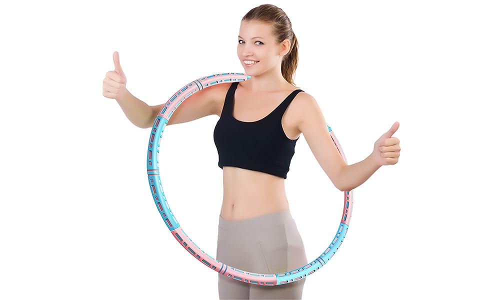 Фітнес-обруч BLACKROX HOOPAROX Adult Hula Fitness Hoop Інтер'єр з нержавіючої сталі Регульована вага Зменшення ваги 1,2-4 кг Обруч для початківців для фітнес-масажу для схуднення ФІОЛЕТОВИЙ & БІЛИЙ