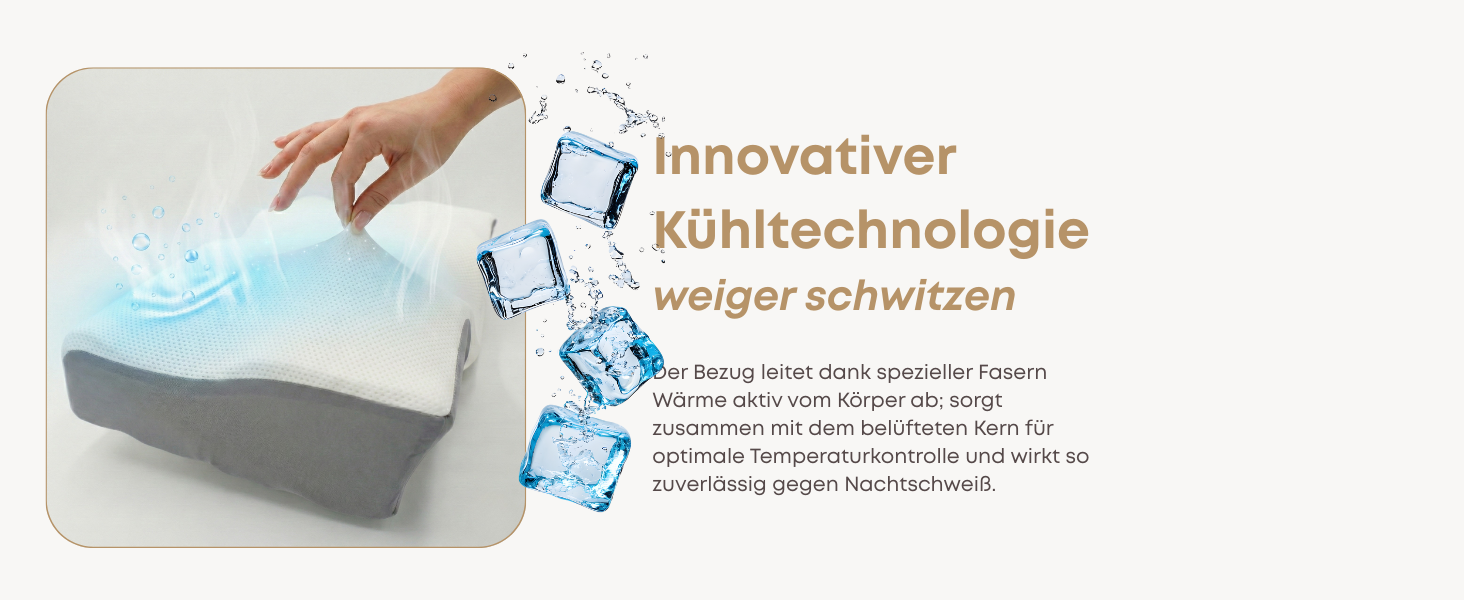 Ортопедична подушка для шиї Sei Design з Memory Foam - для спини та боку, Oeko-Tex®, Lyocell, охолоджуючий чохол