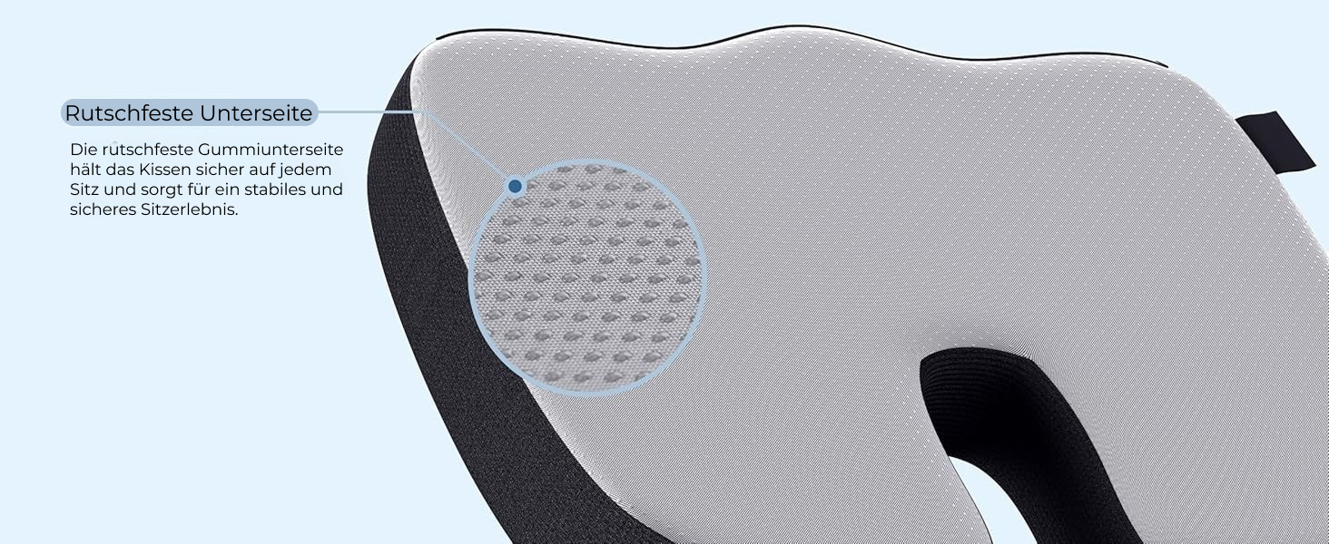 Подушка ортопедична для сидіння з піни Memory Foam 5 STARS UNITED: підтримка куприка, зняття болю в спині та при ішіасі, чорна