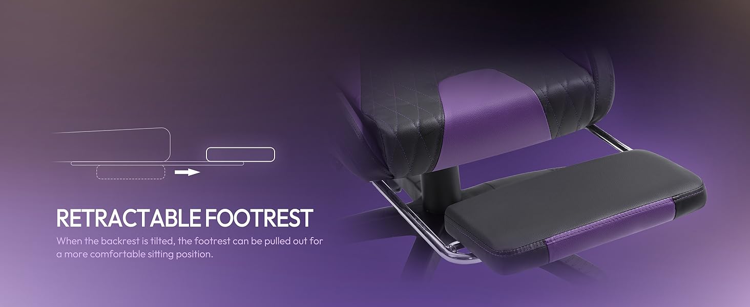 Ігровий крісло Dowinx з регульованою висотою, масажний поперековий підтримувач, ергономічний дизайн, м'яка мікрофібра велюр, потовщене сидіння, підголовник та підніжка в комплекті, регулювання на 155°, (Ліден, База)