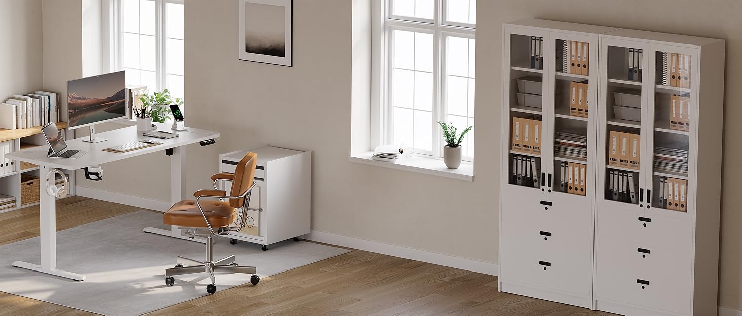 Регульований стіл для роботи з USB-C зарядкою 140 x 60 см, функція пам'яті. Стабільний електричний стіл, стоячий/сидячий, офісний, чорний.