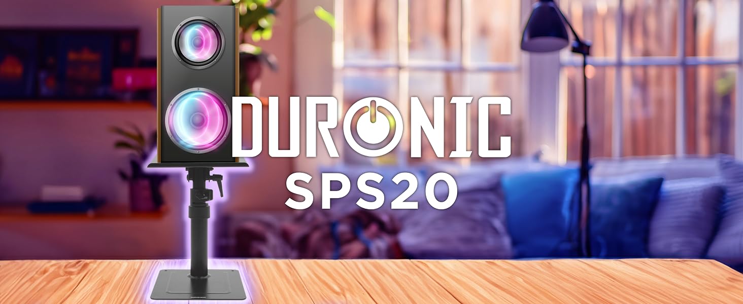 Стійки для колонок Duronic SPS20: Універсальні настільні, регульовані по висоті, з поворотом та нахилом для Hi-Fi, домашнього кінотеатру та студії