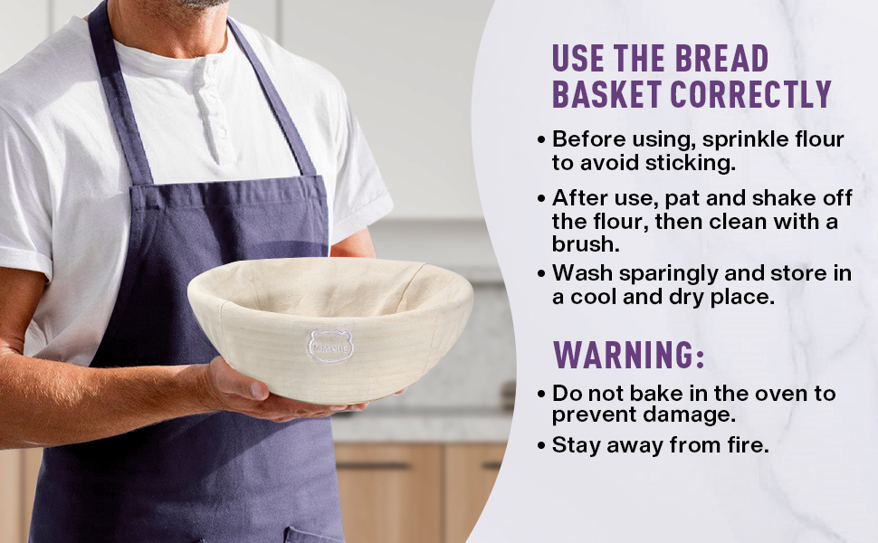 Набір для випікання кислотного хліба MIAOKE: корзини для бродіння, скребок для тіста, ніж для хліба, пензлик, підкладки та інше