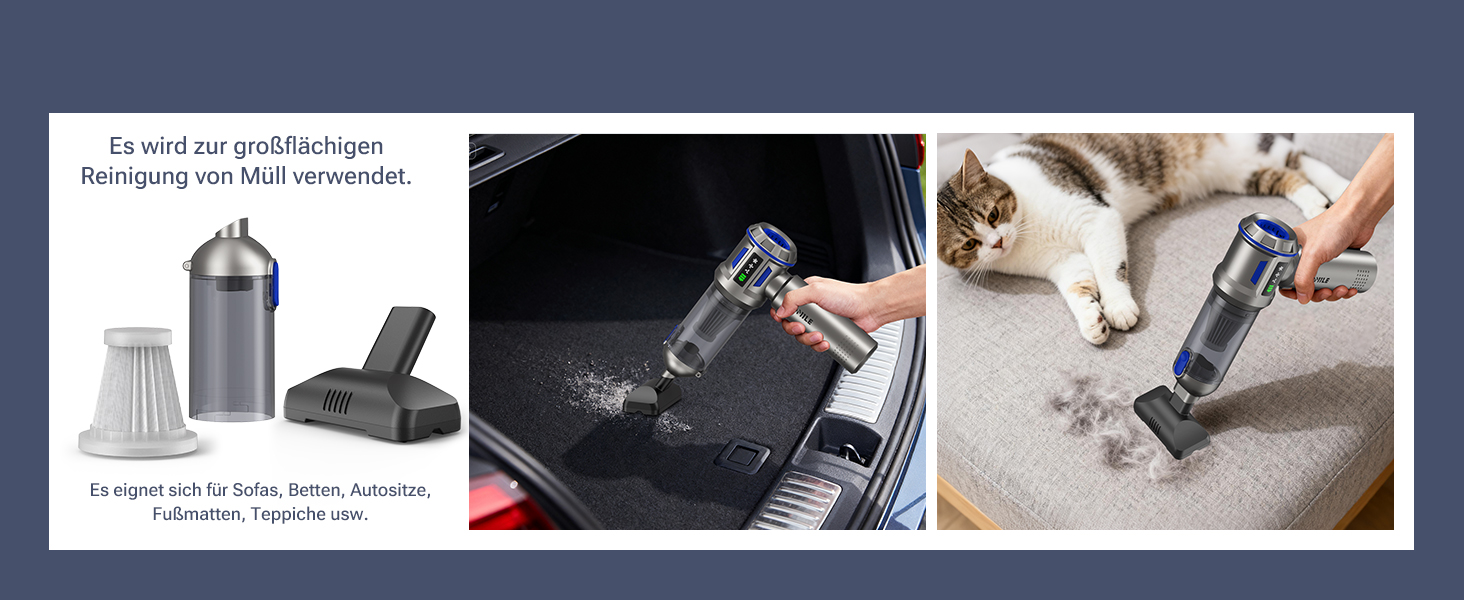 Акумуляторний ручний пилосос Yomile AD10 для авто та дому, 27000Па, 150Вт, бездротовий портативний міні-пилосос з функцією обдуву