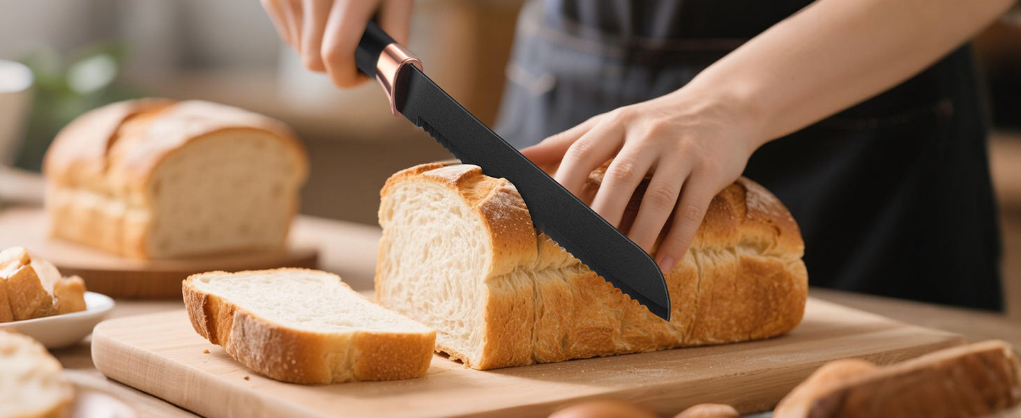 Набір ножів Makfoner 6 шт. з знімним бруском: кухонні ножі Сантоку, для хліба, кухонні, для чищення, універсальні, ножиці, з нержавіючої сталі, білий