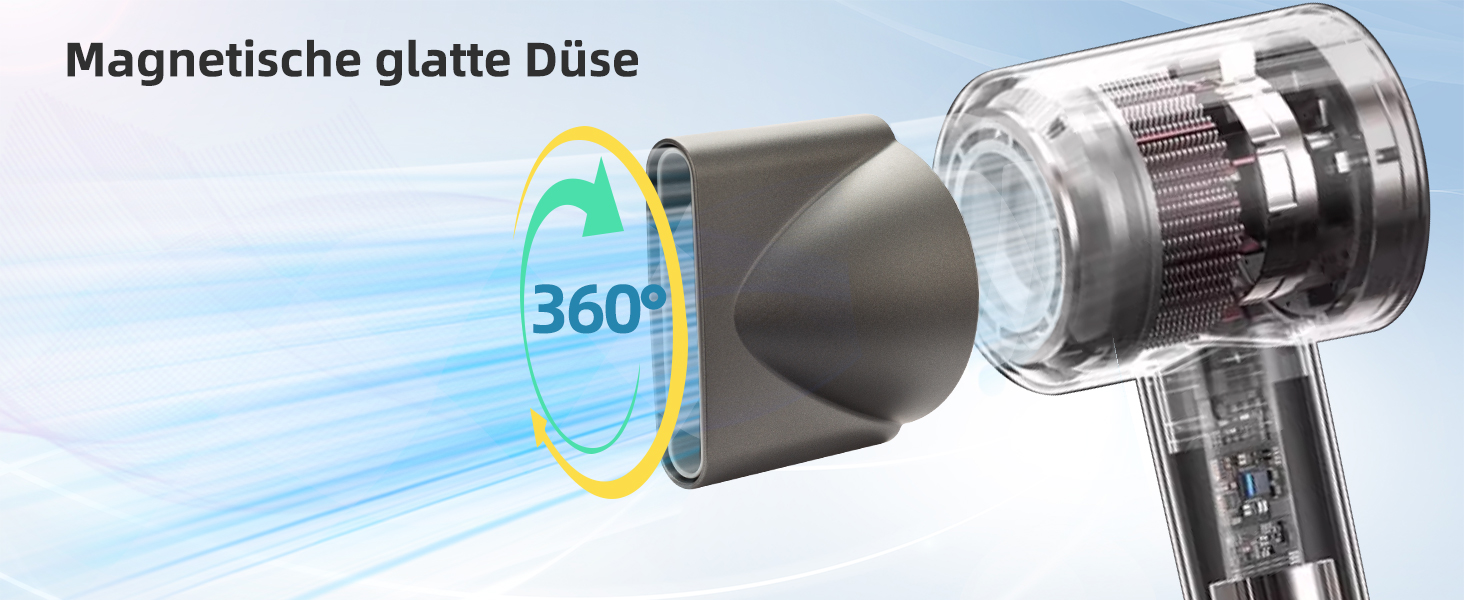 Професійний високошвидкісний фен для волосся 130 000 об/хв з іонізацією (500 млн негативних іонів), 4 температурних режимах та 2 швидкостях, для дому та подорожей