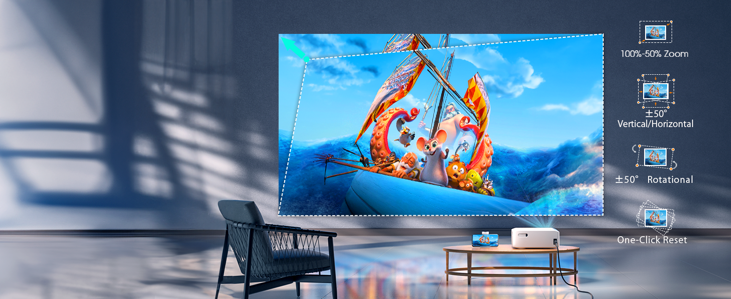Smart Beamer 4K VISSPL: Проектор для дому та вулиці з Dolby Audio, автофокусом та WiFi 6