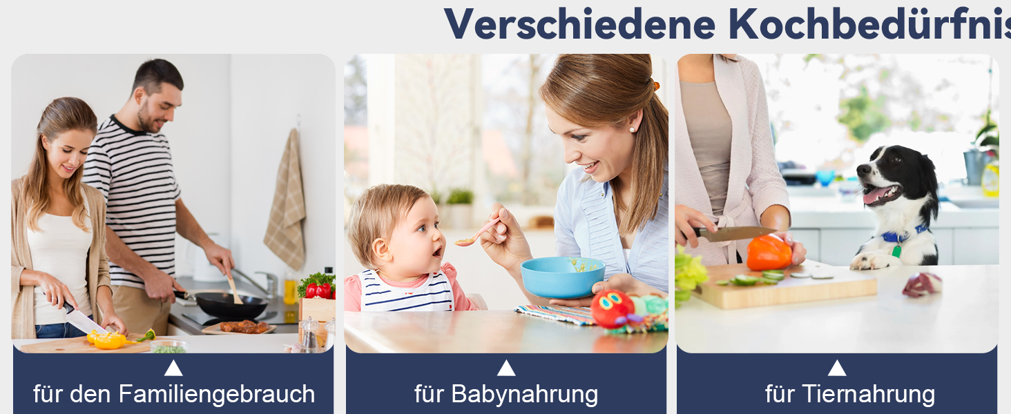 Електричний подрібнювач для кухні з 3L скляною та 3L нержавіючою чашею, 300W, 2-лезові сталеві ножі, 3 швидкості, придатний для миття в посудомийній машині, для фруктів, овочів, м'яса