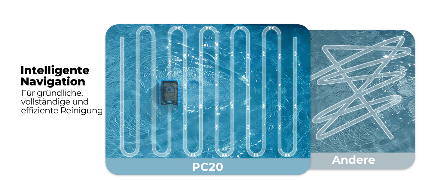 Робот-пилосос для басейну PC20 Poolroboter (2026) з Wi-Fi, очищення дна, стін та водної лінії, до 170 м²