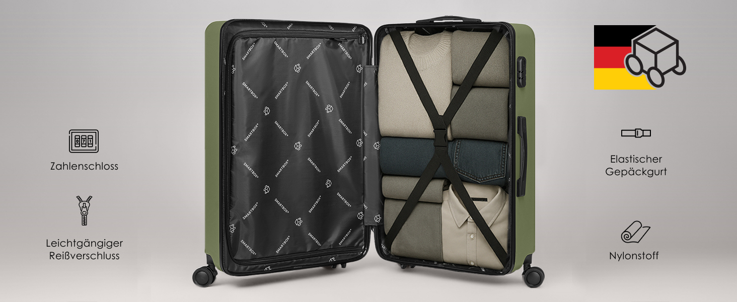 Набір валіз Smartbox Hartschalen 3-в-1 для жінок та чоловіків | Легкі та міцні валізи з ABS-пластику | 4 колеса та кодовий замок | Серія 05, колір Greige