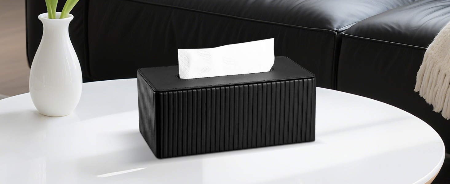 Скляниця для серветок KINGFOM, бежева, прямокутна, з PU шкіри – декоративна скляниця для серветок для вітальні, ванної кімнати та офісу