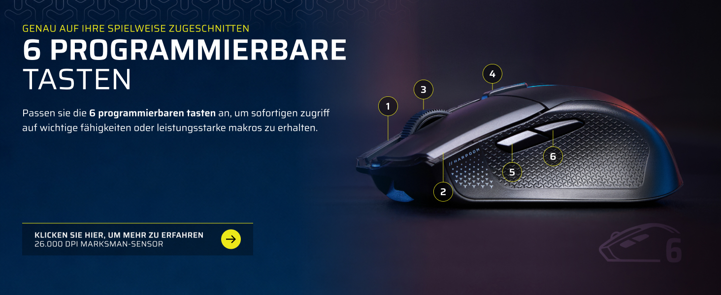 Бездротова ігрова миша Corsair Harpoon RGB Wireless Gaming Mouse, чорна