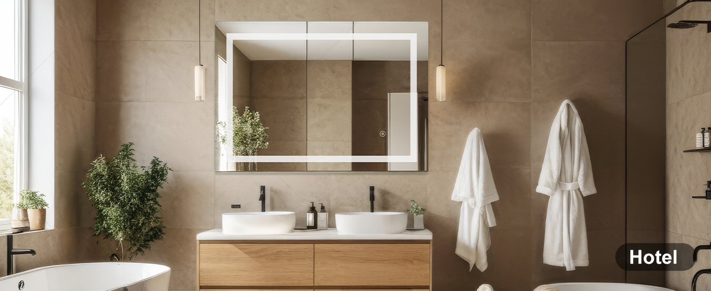 Дзеркало для ванної кімнати Sanitemodar LED 50x70 см з підсвічуванням, антизапар, сенсорне керування