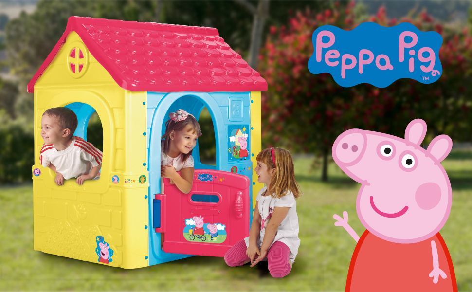Дитячий будиночок FEBER Fantasy House Pepa Pig, багатокольоровий, для дітей 2-6 років, з дверцятами, для вулиці та дому, легко збирається