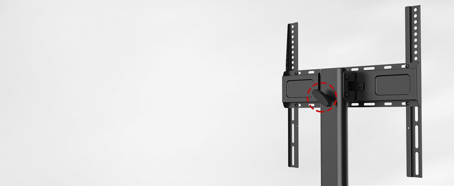 Підставка для телевізора на колесах з полицею, чорна, поворотна, регульована по висоті, VESA 400x400, для телевізорів 32-65 дюймів