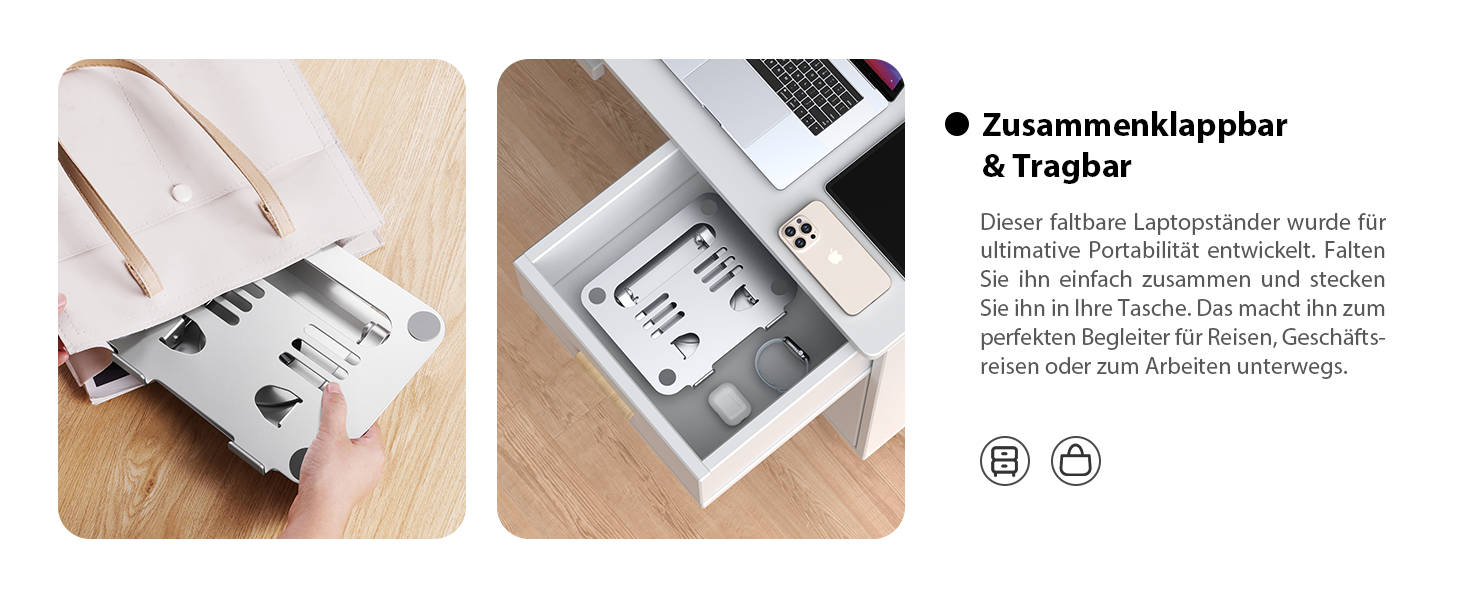 Підставка для ноутбука CreaDream: регульована, 360° обертання, для 10-17