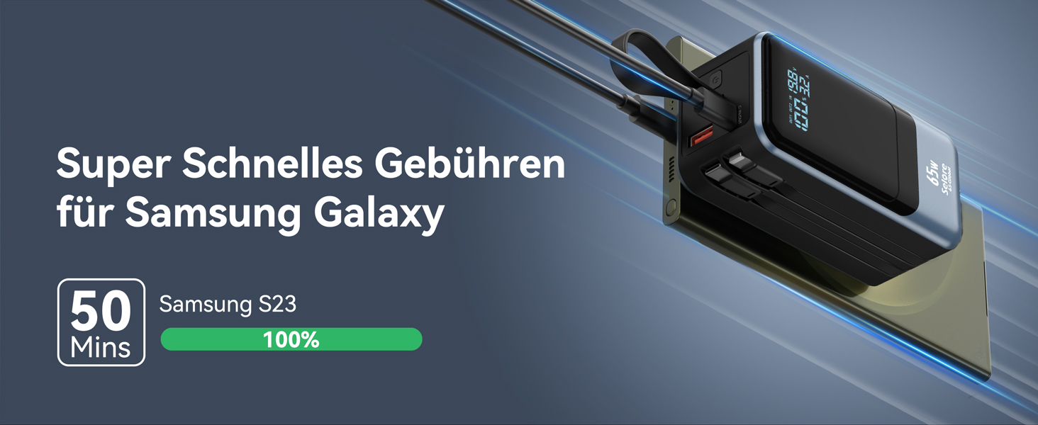 Power Bank Selore&S 65W з USB-C, 4 порти, для iPhone, Galaxy, MacBook, iPad, дронів, чорний