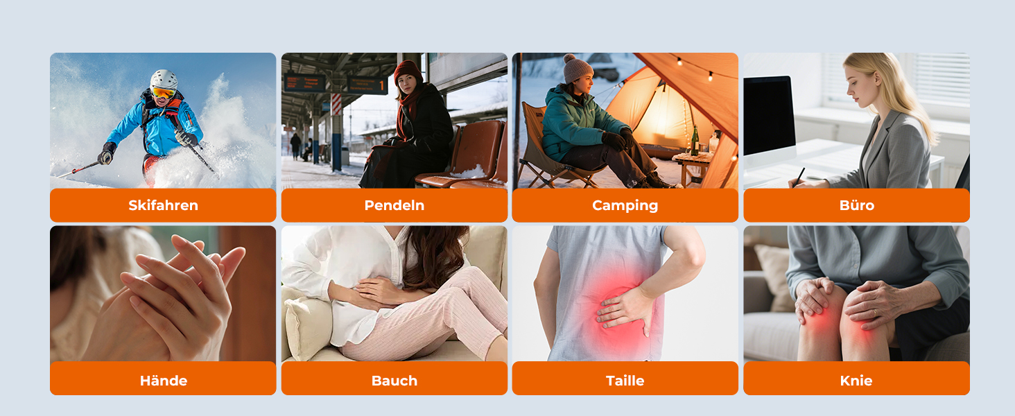 Електричні грілки для рук 2-в-1 з магнітом - 6000 mAh, USB, з брелоком, 3 режими нагріву до 55°C, ультралегкі та тонкі, для кемпінгу