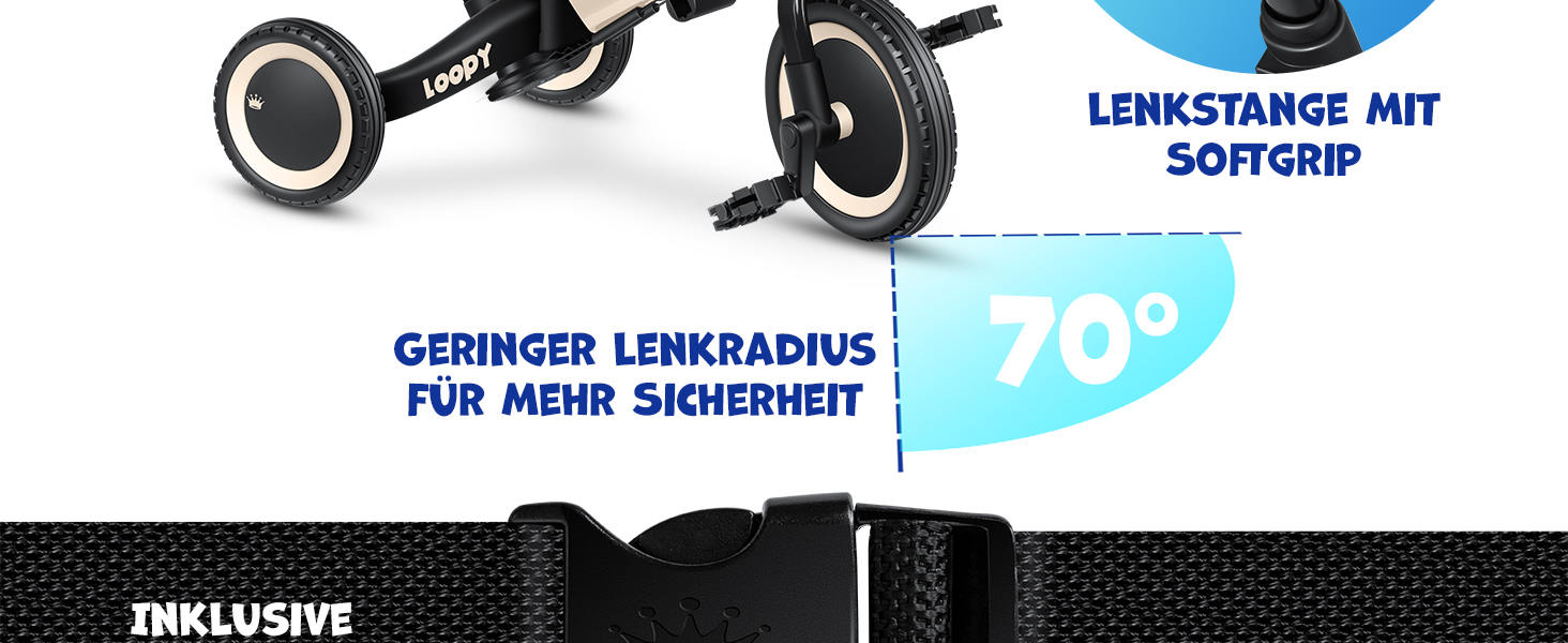 Біговел-триколіс KIDIZ 6-в-1 для дітей від 1 до 5 років (бежевий) до 25 кг з ручкою, захисним бампером, ременем безпеки, дзвінком та дзеркалом