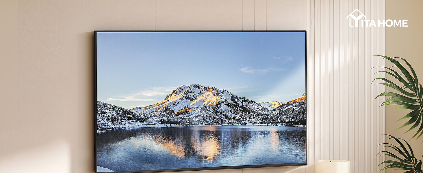 Підвісна тумба під телевізор YITAHOME 140 см з RGB підсвіткою, чорний глянцевий, настінна полиця для вітальні та спальні, великий об'єм зберігання 140x25x20 см