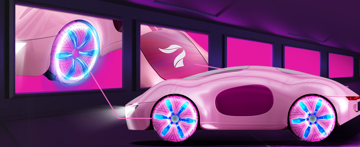 RC Авто на радіокеруванні трюкове, з світлом та розпилювачем, 2.4GHz, рожеве - іграшка для хлопчиків та дівчаток від 6 років