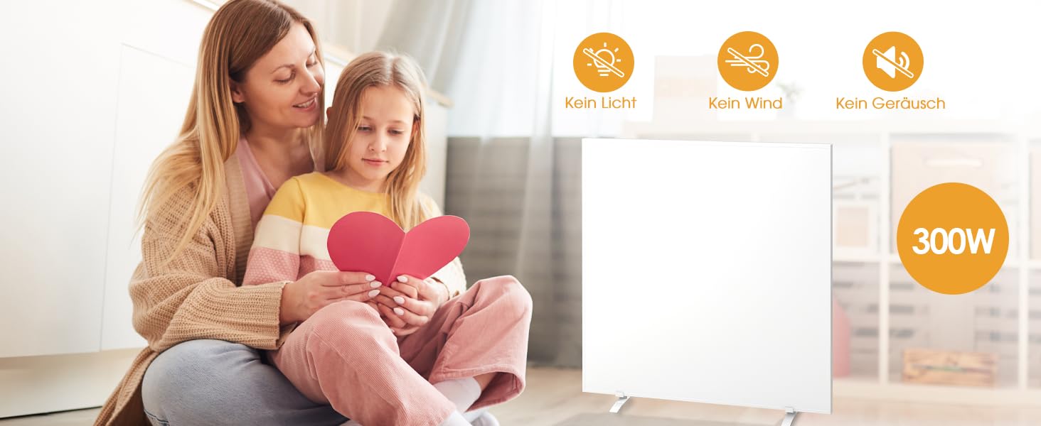 Інфрачервовий обігрівач Byecold 300 Вт з підставками, інфрачервовий електрообігрівач, енергозберігаючий, з захистом від перегріву, білий