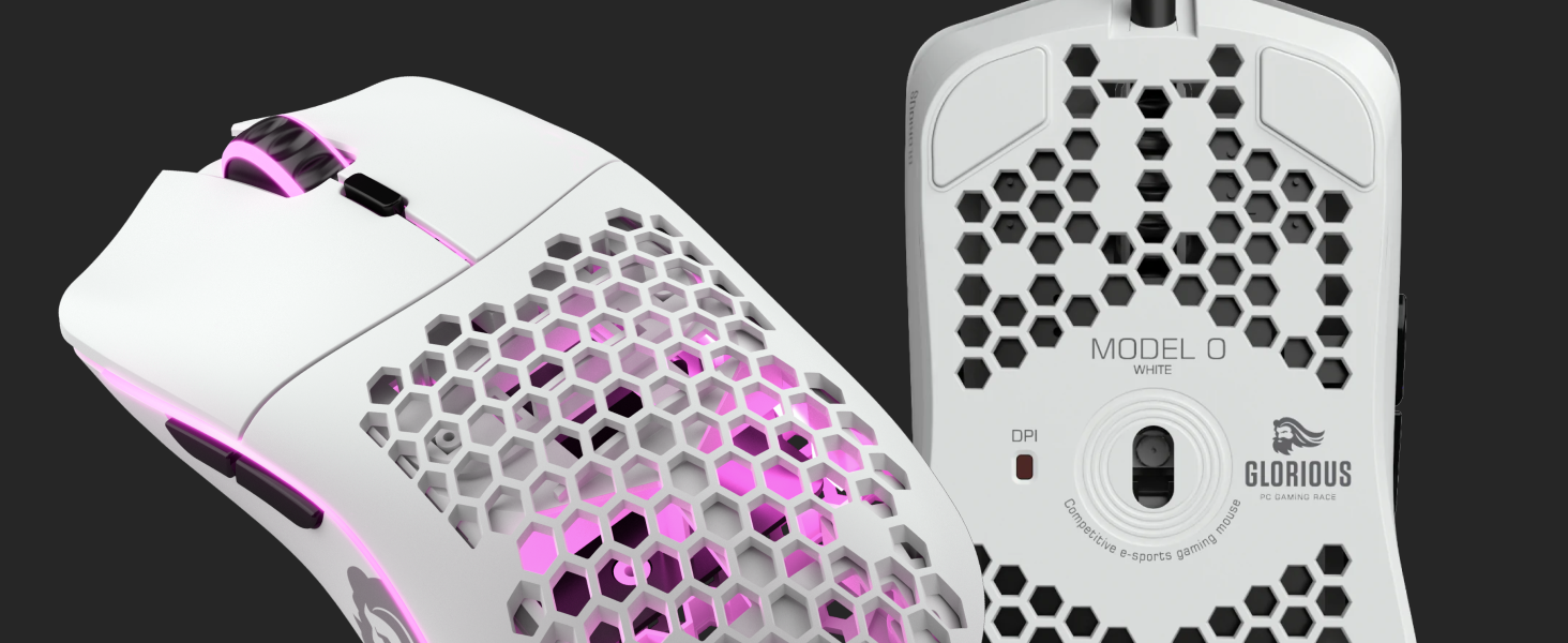 Бездротова ігрова миша GLORIOUS Model O Wireless, BAMF-сенсор, 69г, 2.4GHz, PTFE-ніжки, біла матова