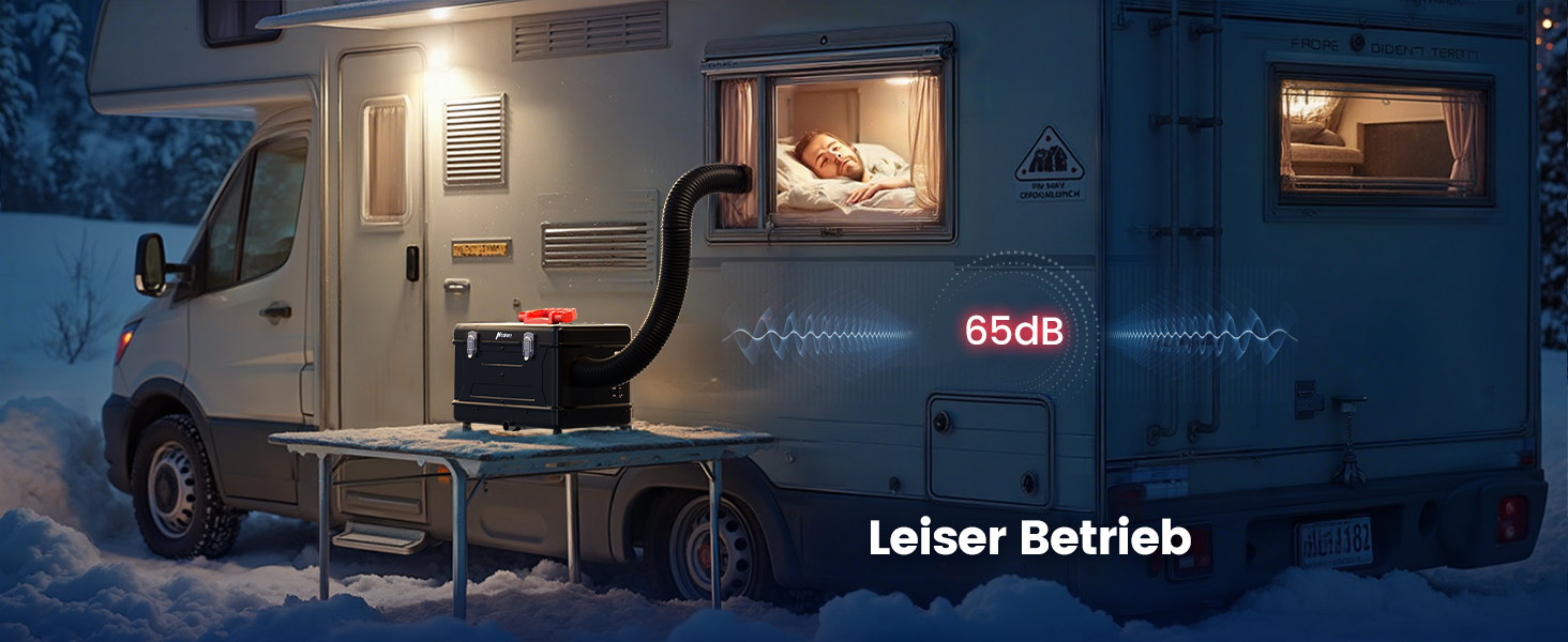 Портативна дизельна пічка опалення 8kW з пультом керування, Toolbox Compact 2S, 220-240V AC та 12/24V DC, 0,12–0,36 л/год, адаптивна до висоти 5500м, тиха робота, оновлення 2025