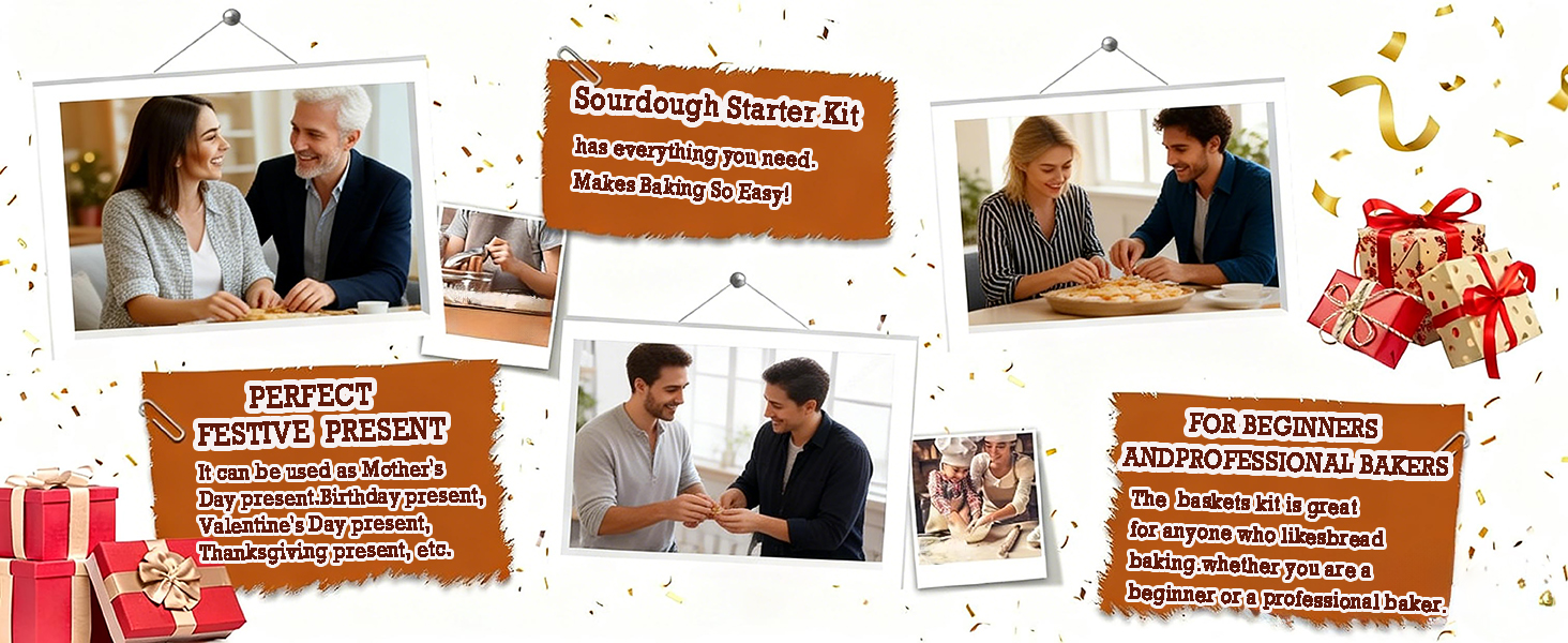 Набір для закваски Sauerteig: 650 мл скляний контейнер для бродіння, силіконові корзини для бродіння (круглі та овальні), 30-ти елементний набір для випікання хліба, легко миється та зберігається. Ідеальний подарунок для початківців та досвідчених пекарів.