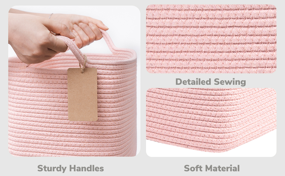 Кошики для зберігання TIMEYARD, набір 3 шт., рожеві, 33 x 25 x 22,5 см