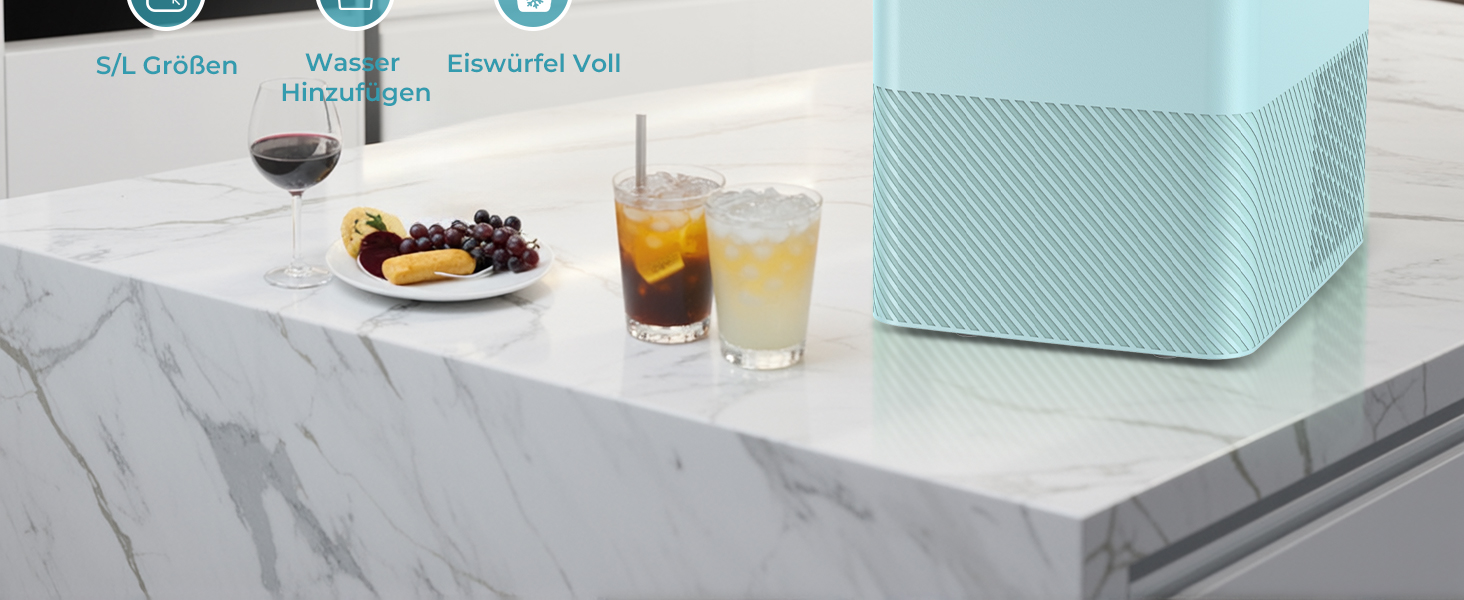 Машина для льоду Fohere портативна, самоочищення, 14 кг/24 год, зелена - для дому, бару, офісу, кемпінгу