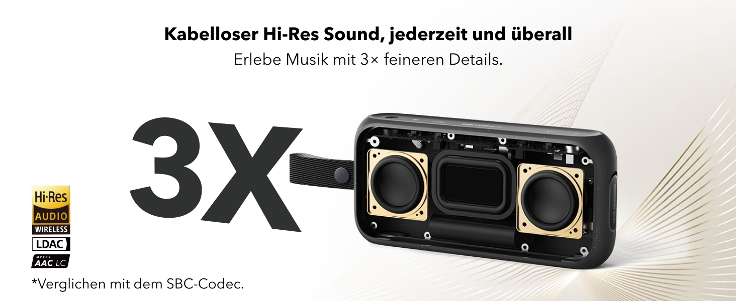 Soundcore Motion 300: Бездроковий портативний Bluetooth-динамік з BassUp, SmartTune, 30W, 13h, IPX7, для дому, саду, кемпінгу та подорожей (Чорний)