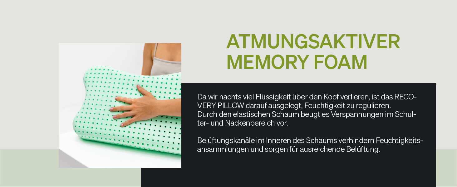 BLACKROLL® Recovery Pillow Set Jersey Anthrazit: ергономічна подушка для шиї та голови з Memory Foam (з додатковим чохлом), Made in Germany