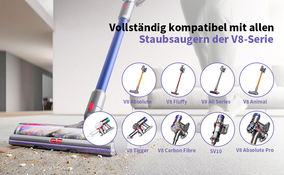 Акумулятор V8 для пилососа Dyson SV10 4600mAh (оригінал, +2 фільтри, викрутка, гвинти, щітка)