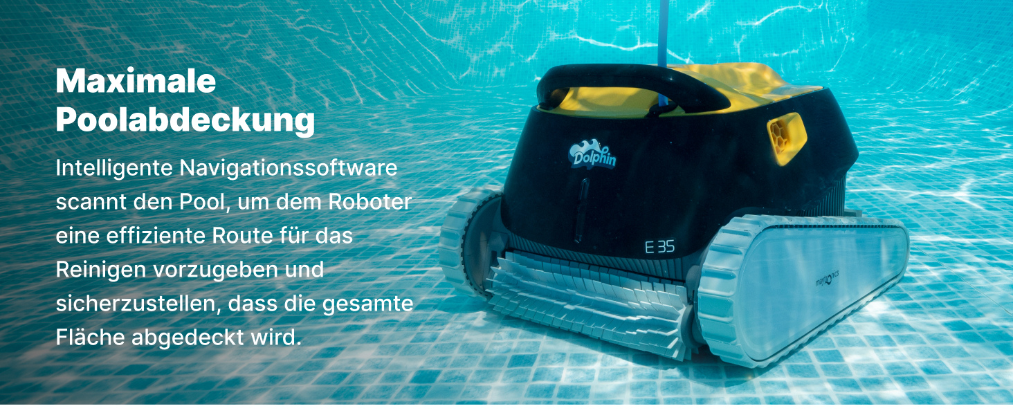 Робот-прибиральник басейну Dolphin E35 - автоматичне очищення дна та стін, для вбудованих басейнів до 10 м