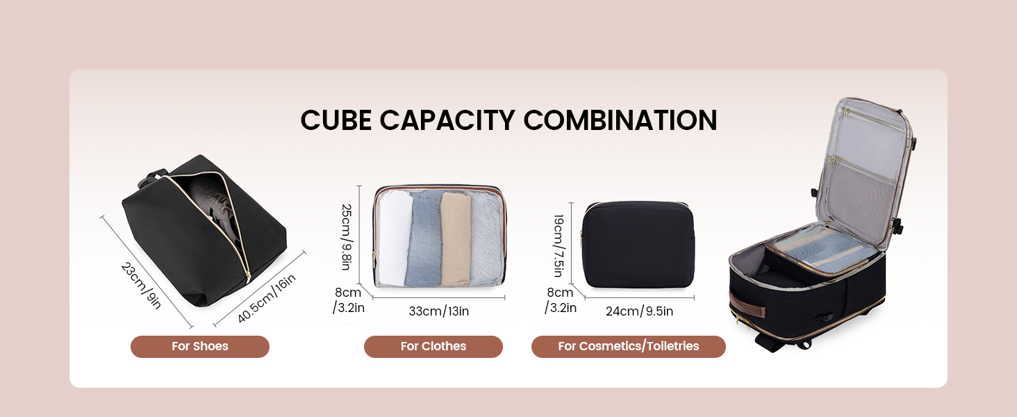 Рюкзак LOVEVOOK для ручної поклажі 40L: жіночий, для подорожей, з відділенням для ноутбука 17.3