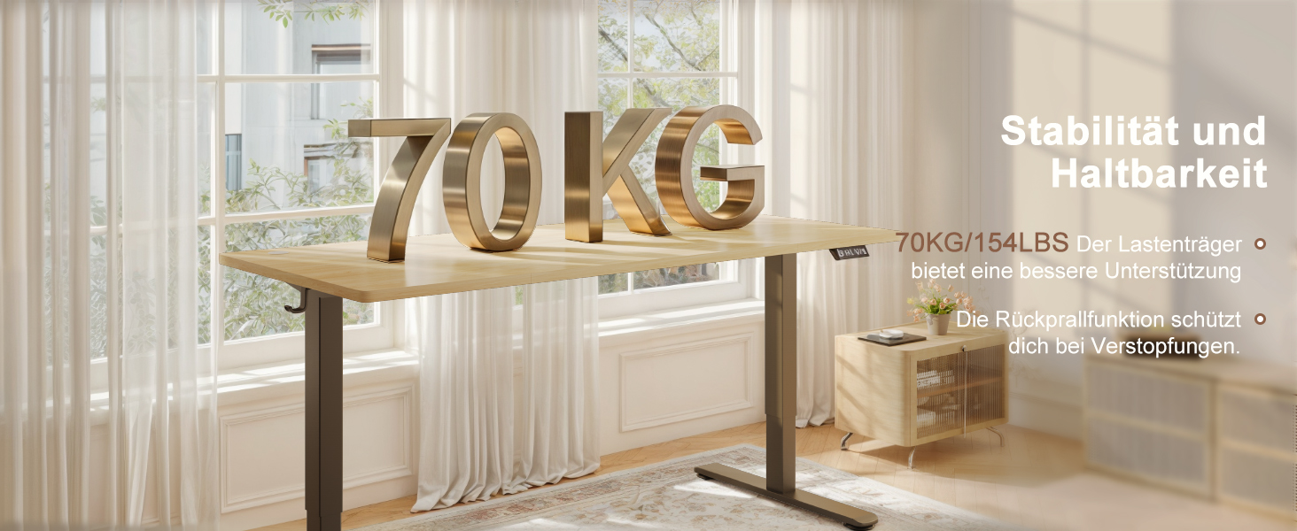 Регульований стіл висотою 200x80 см з USB-портом, 3 режими пам'яті, антиколізійна система, комп'ютерний стіл, горіх+чорний