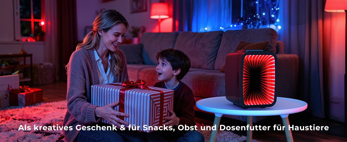 Міні-холодильник BEICHEN 4Л з RGB-підсвіткою, функція охолодження та підігріву 2в1, для напоїв, косметики та геймінгу, AC 220V/DC 12V (Чорний)