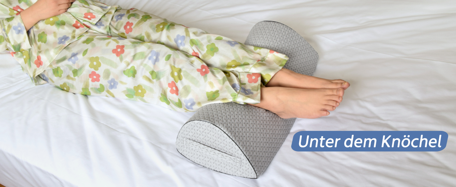 Подушка для сну на боку Pozico: ортопедична подушка з піни Memory Foam для ніг, колін, стегон та спини, знімний чохол, сіра