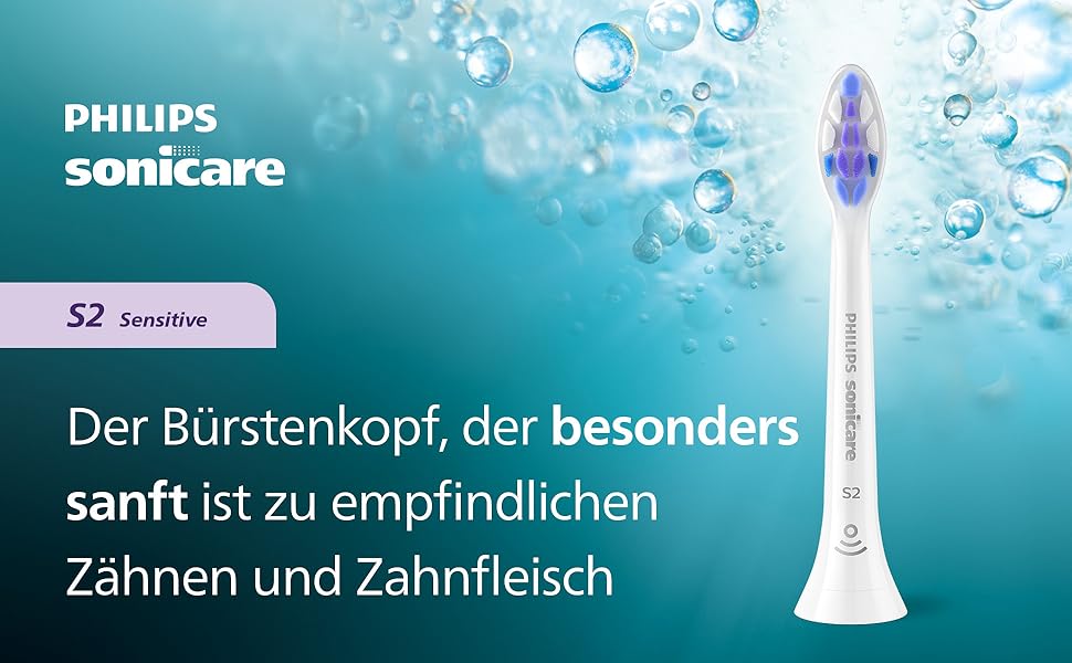 Смінні насадки для електричної зубної щітки Philips Sonicare S2 Sensitive, білі, 6 шт, HX6056/87