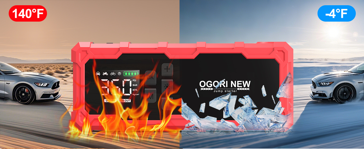 Powerbank для авто Starthilfe 6000A з компресором та LED-ліхтариком, 12V, для 8L бензину/10L дизеля