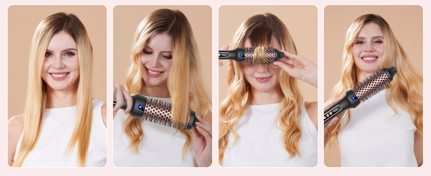 В 1 Airstyler іонний фен, плойка, щітка для випрямлення, набір для укладання, білий/чорний/золотий, 6