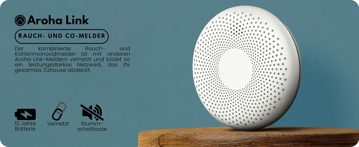 Розумний датчик чадного газу Aroha Smart Connect WLAN (набір 2 шт) — детектор CO з підтримкою Tuya & Smart Life, батарея на 10 років
