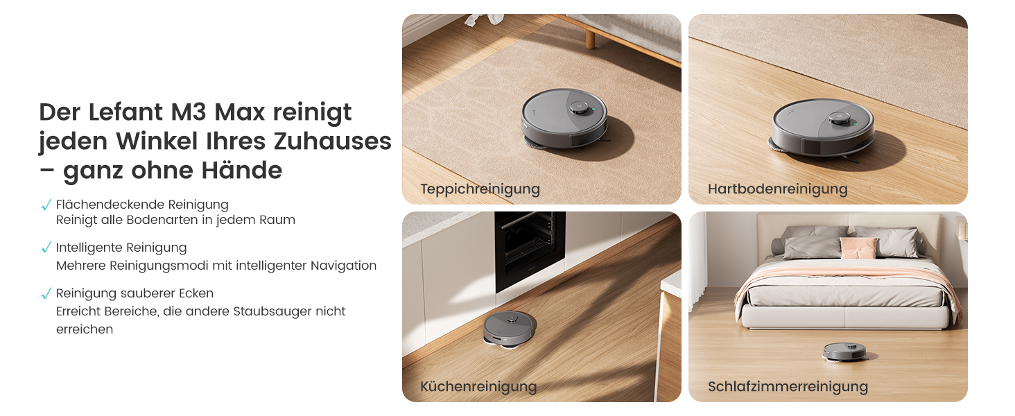 Робот-пилосос LEFANT M3 MAX: 6000Pa, вологе прибирання, лазерна навігація, антизаплутування, керування через додаток та Alexa, для тварин та килимів