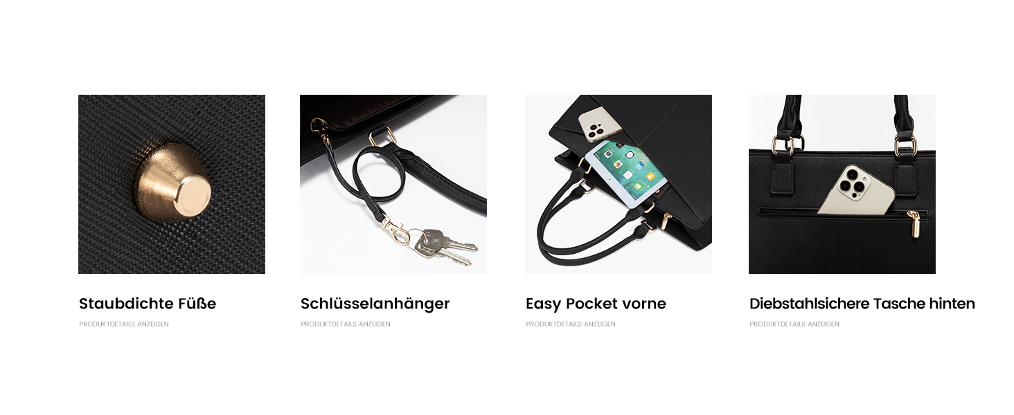 Сумка для ноутбука 17 дюймів LOVEVOOK: жіноча сумка-шоппер, робоча/шкільна сумка, велика сумочка на плече, чорна